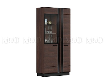 Шкаф со Стеклом Высокий Манифик МДФ (Ш-1000 x В-2126 x Г-442 мм)Дерево/Орех