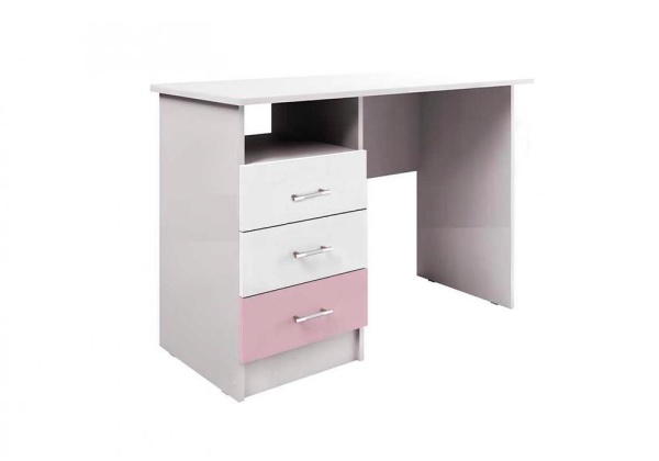 Стол письменный Вега FASHION белый / розовый