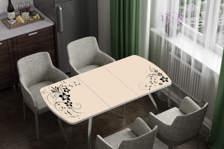 Стол Обеденный Раздвижной Бочонок Фотопечать (Ш-1100/1400 х Г-700 х В-760 мм)/Разные Цвета