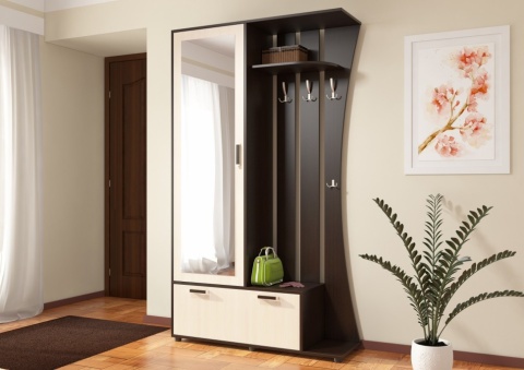 Прихожая Домино-4 Венге/Дуб Молочный (Ш-1150 × В-2000 × Г-365 мм)