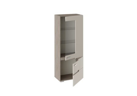 Витрина низкая Фьюжн бежевый / дуб сонома трюфель