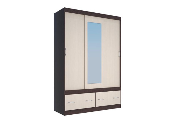 Шкаф-Купе Комфорт-С Венге/Дуб Молочный (Ш-1500 × В-2200 × Г-563 мм)
