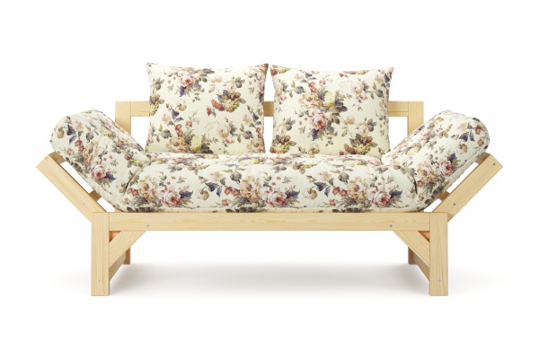 Диван кушетка Амбер желтый с цветами